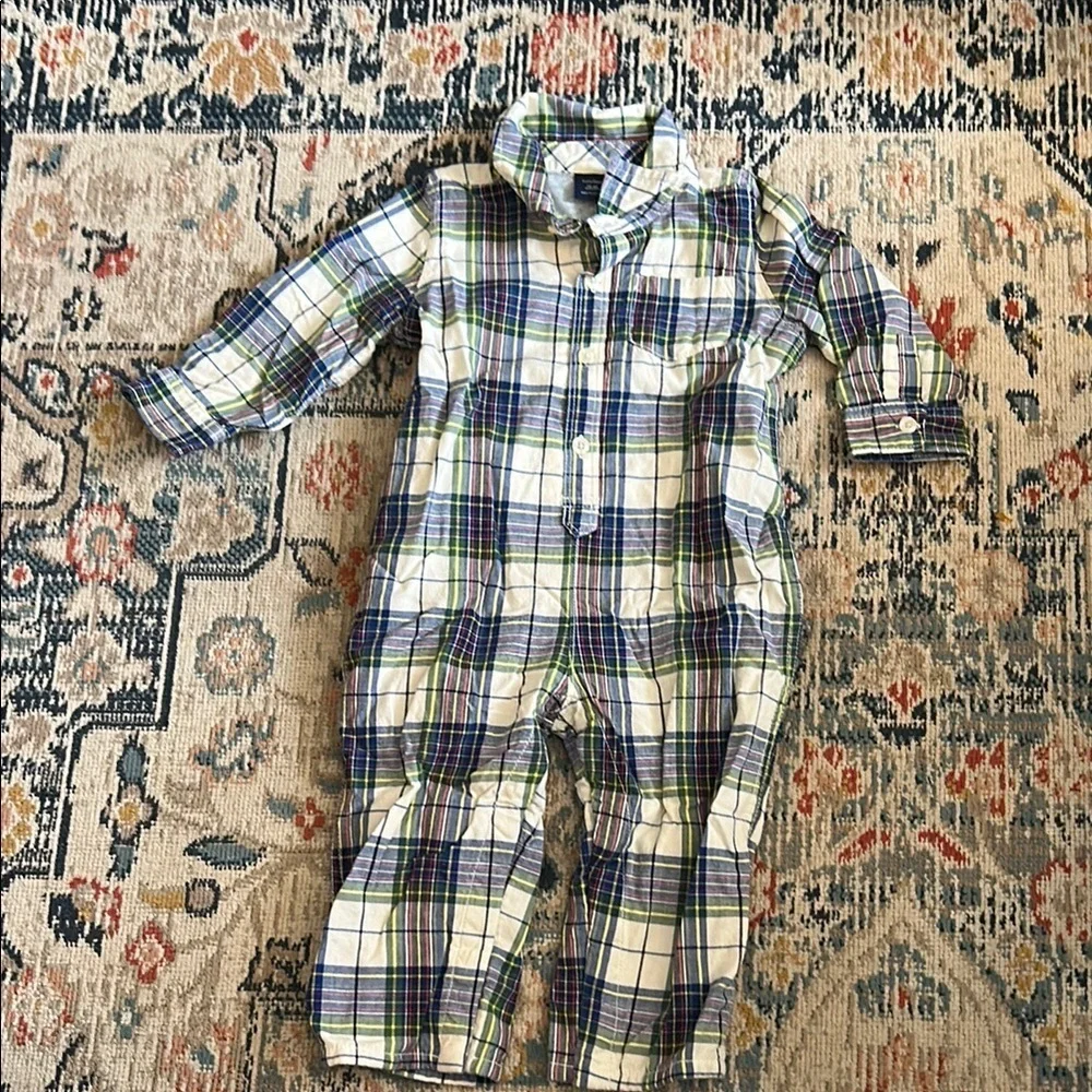 Baby Gap Lined Plaid Baby Onesie